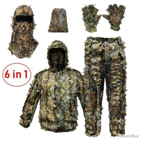 Tenue complte de chasse Camouflage 3D Fort - 5 pices