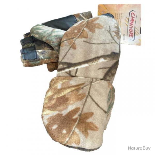 BF24 - GANTS DE CHASSE 2 EN 1 - MITAINES/MOUFFLES CAMOUFLAGE MAD DOG GEAR