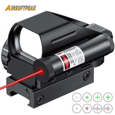 Airsoftpeak Viseur Point Rouge Avec Laser Rail 11mm Paiement En 3 Ou 4 