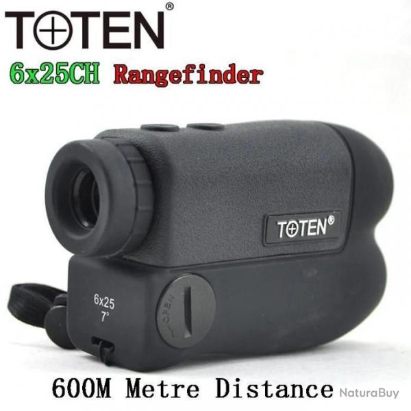 TOTEN Telemetre laser 6x25CH 600M Noir paiement en 3 ou 4 fois