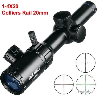 Lunette De Visée Tactique M3 - Viseur Point Rouge/vert, Luminosité Réglable, Rail 20mm