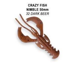 LEURRE SOUPLE Créature FLOTTANTE CRAZY FISH NIMBLE 2" unité #32 DARK BEER