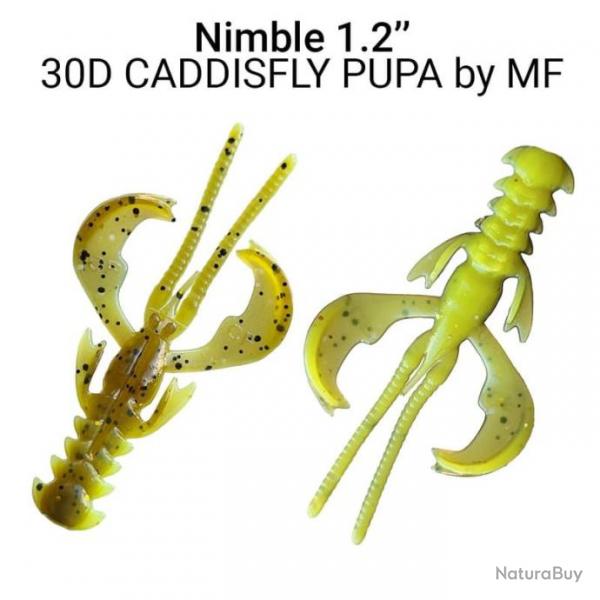 LEURRE SOUPLE Crature FLOTTANTE CRAZY FISH NIMBLE 2" unit #30D CADDISFLY & PUP