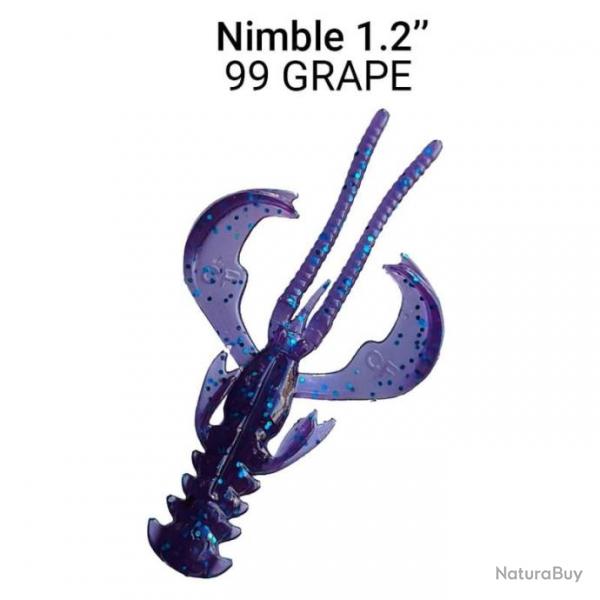 LEURRE SOUPLE Crature CRAZY FISH NIMBLE 1,2" unit #99 GRAPPE