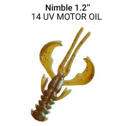 LEURRE SOUPLE Créature CRAZY FISH NIMBLE 1,2" unité #14 UV MOTOROIL