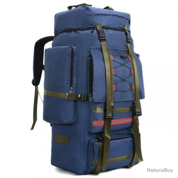 Sac  Dos Grande Capacit 130L pour Camping Randonne Voyage Alpinisme Escalade luger Bleu