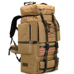 Sac À Dos Grande Capacité 130L pour Camping Randonnée Voyage Alpinisme Escalade luger Kaki