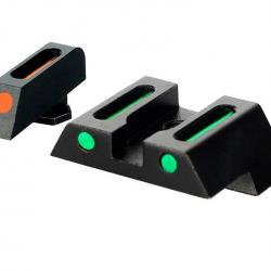 Hausse et guidon en fibre optique pour glock (hausse vert et guidon rouge)