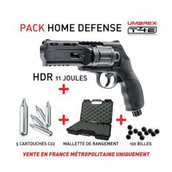 PACK Revolver CO2 T4E HDR 50 cal. 50 11J + 100 BILLES + 5 CARTOUCHES CO2 + MALETTE