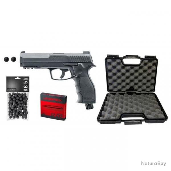 PACK Pistolet CO2 T4E HDP 50 cal. 50 11J + 100 BILLES + 5 CARTOUCHES CO2 + MALETTE