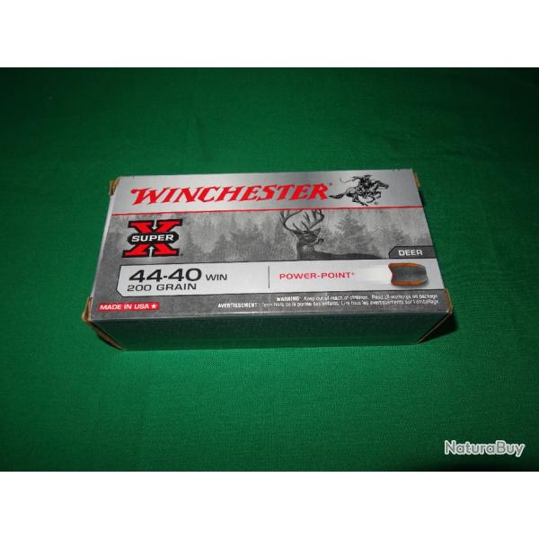 Boites de 50 cartouches WINCHESTER 44-40 Win 200Grs Power-Point