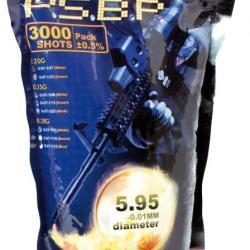 Billes Airsoft 6mm 0,20g en sachet de 3000 bbs