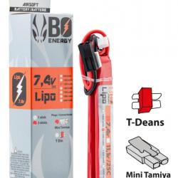 2 sticks batterie Lipo 2S 7.4V 1200mAh 25C Mini Tamyia