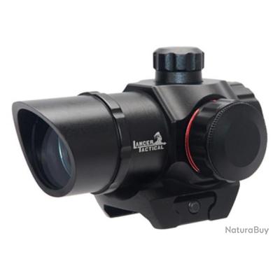 KinZon Viseur Tactique Rouge/Vert 1x30mm – 4 MOA, Alliage Alu Aéronautique, 5 Niveaux Luminosité, Caches Ressort, Rail Picatinny, Chasse & Airsoft