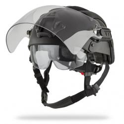 Casque manta de protection avec visière - Noir