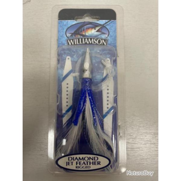 !! LEURRE WILLIAMSON DIAMOND JET FEATHER COL BLUE WHITE