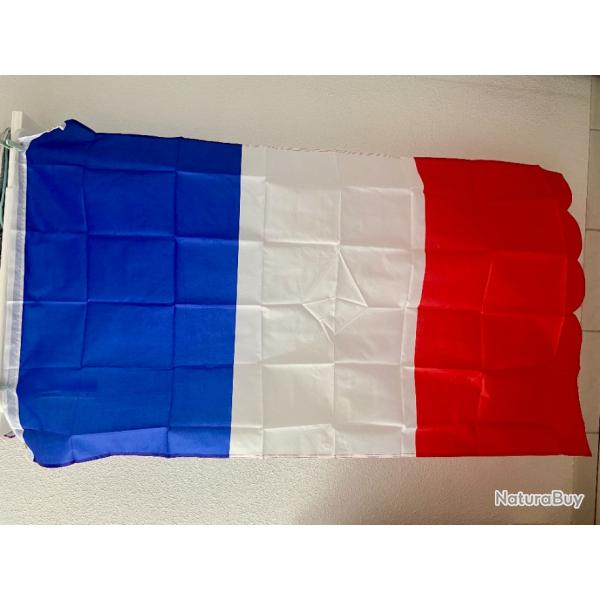 Drapeau Tricolore Franais 90 x 150 cm Haute brillance Football Euro Jeux Olympiques 2024