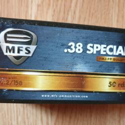 .38 sp cartouches MFS 158gr fmj fp - bte 50