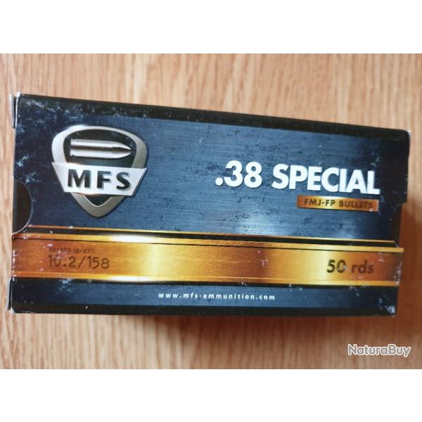 .38 sp cartouches MFS 158gr fmj fp - bte 50