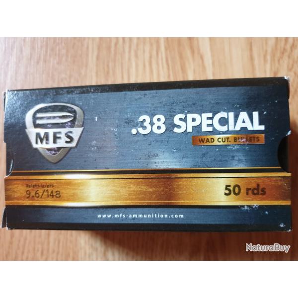 .38 sp cartouches MFS 146 gr wadcutter - bte 50