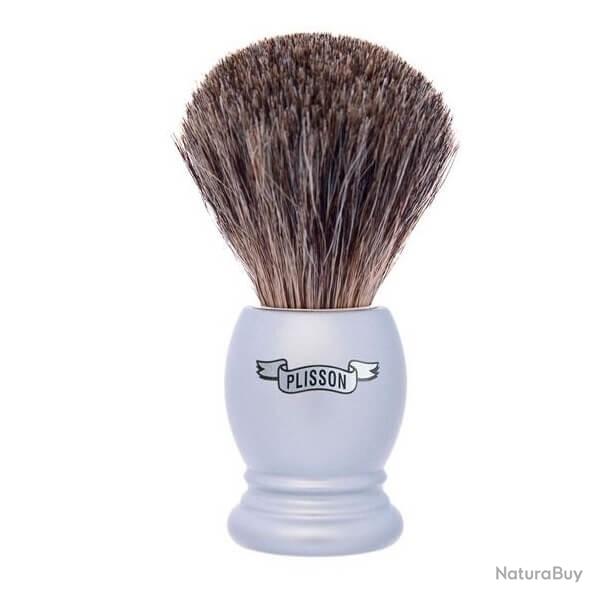 955800 Blaireau Plisson "Essentiel" pur gris monture gris arctique