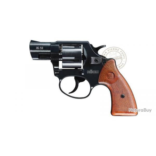 Revolver d'alarme  blanc ROHM RG59 - Cal. 380 (9mm RK) Noir