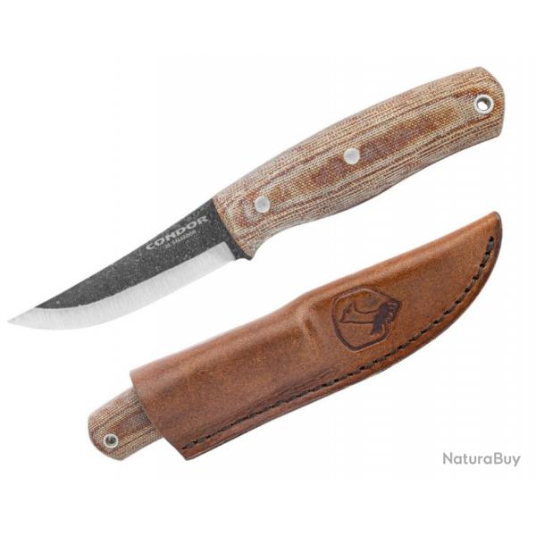 Condor Kambo Puukko Lame Acier Carbone 1075 Scandi Manche Micarta Etui Cuir Salvador CTK397330HC