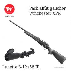 Pack affût WINCHESTER XPR gaucher filetée + lunette 3-12x56 réticule lumineux 