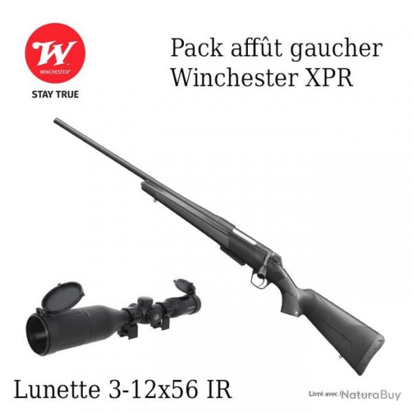 Pack afft WINCHESTER XPR gaucher filete + lunette 3-12x56 rticule lumineux 