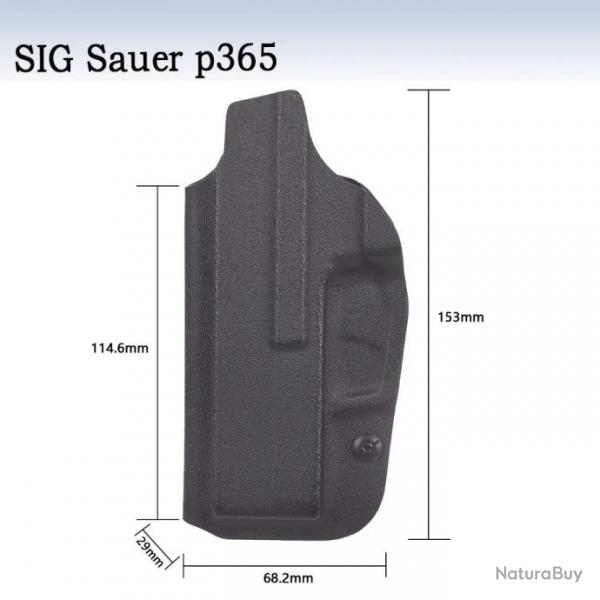 Holster Kydex IWB  l'intrieur de la ceinture droitier - Sig Sauer P365