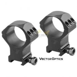 Paire de colliers de montage en aluminium haut rail 21mm picatinny et diamètre 30mm - Vector Optics