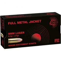 CARTOUCHES GECO 9MM LUGER FMJ 124GRS