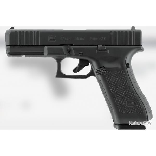 Pistolet  blanc Glock 17 Gen5 cal. 9 mm pak