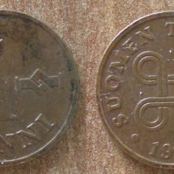 Finlande 1 Penni 1968 Piece Markka Europe Nord