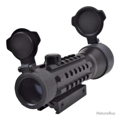 KinZon Lunette de visée Laser Vert/Rouge Tactique 532nm avec Support Picatinny 20mm et Adaptateur de Support d'anneau, pour Fusil Chasse et Airsoft