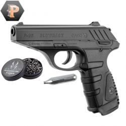 Pistolet GAMO P25 BLOWBACK - cal. 4,5 - 3,98 joules - CO2 + plombs + capsules