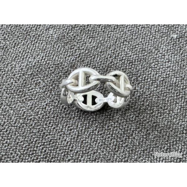 Bague HERMES en argent - chaine d'ancre - taille 52 - tat neuf