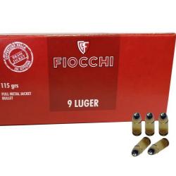500 munitions Fiocchi 115gr calibre 9X19