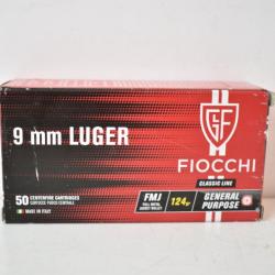 500 munitions Fiocchi 124gr calibre 9X19
