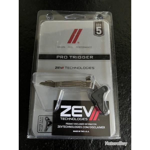 ZEV Dtente Pro Flat Face BAR KIT pour Glock Gen5 Reference - FFT-PRO-BAR-5G-B-