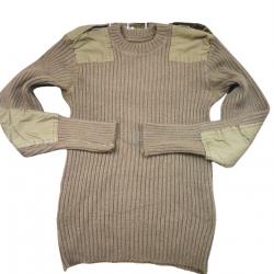 ARMEE BELGE- Pullover kaki en laine type commando anglais - Taille S uniquement