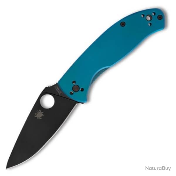 C122TIBLBKP - Couteau pliant Spyderco Tenacious Titanium bleu lame noire