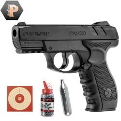 Pistolet Gamo GP-20 cal.4.5mm- CO2. Noir + billes acier + capsules + cibles