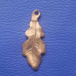 ancien pendentif en bronze feuille de chêne