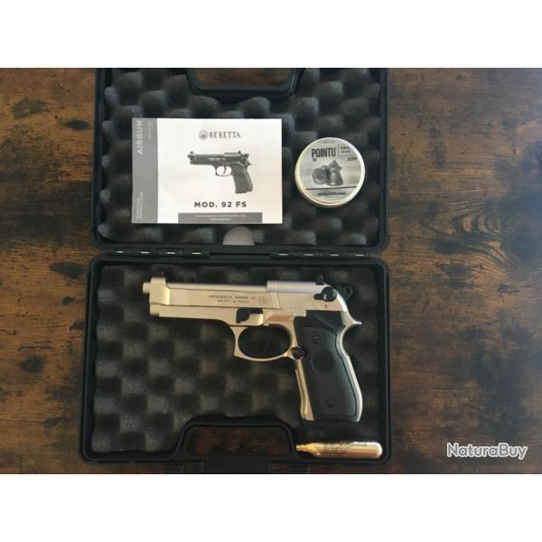 pistolet BERETTA M92 F5 " Nickel UMAREX CAL 4,5mm