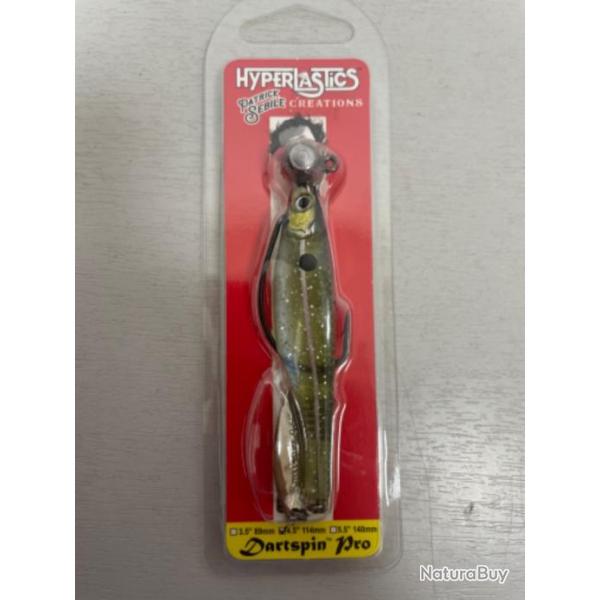 !! LEURRE HYPERLASTICS DARTSPIN PRO FOOTBALL 114mm col GLASS MINNOW SILVER