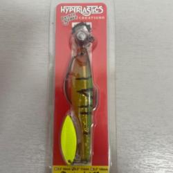 !! LEURRE HYPERLASTICS DARTSPIN PRO FOOTBALL 114mm col FIRE TIGER CHARTREUSE