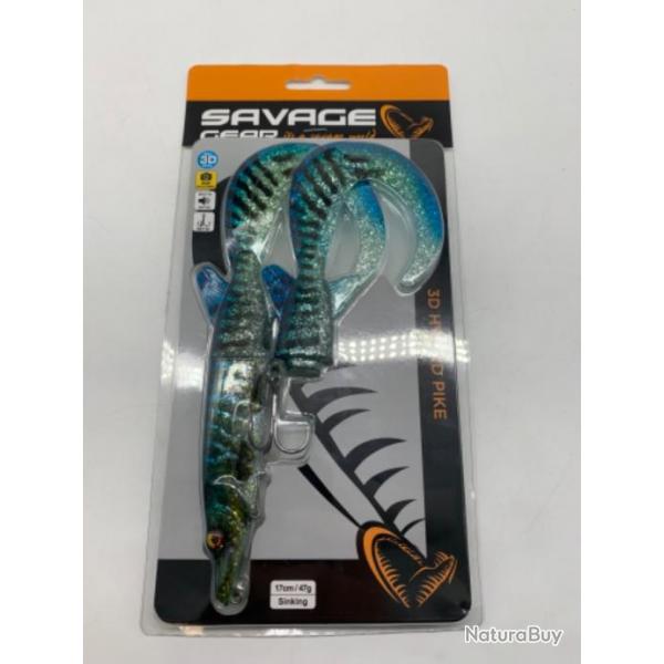 Leurre souple 3D Hybrid pike 17CM/47g sinking Savage gear