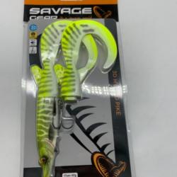 Leurre souple 3D Hybrid pike 17CM/47g sinking Savage gear jaune rayure