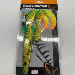 Leurre souple 3D Hybrid pike 17CM/47g sinking Savage gear jaune rayure vert